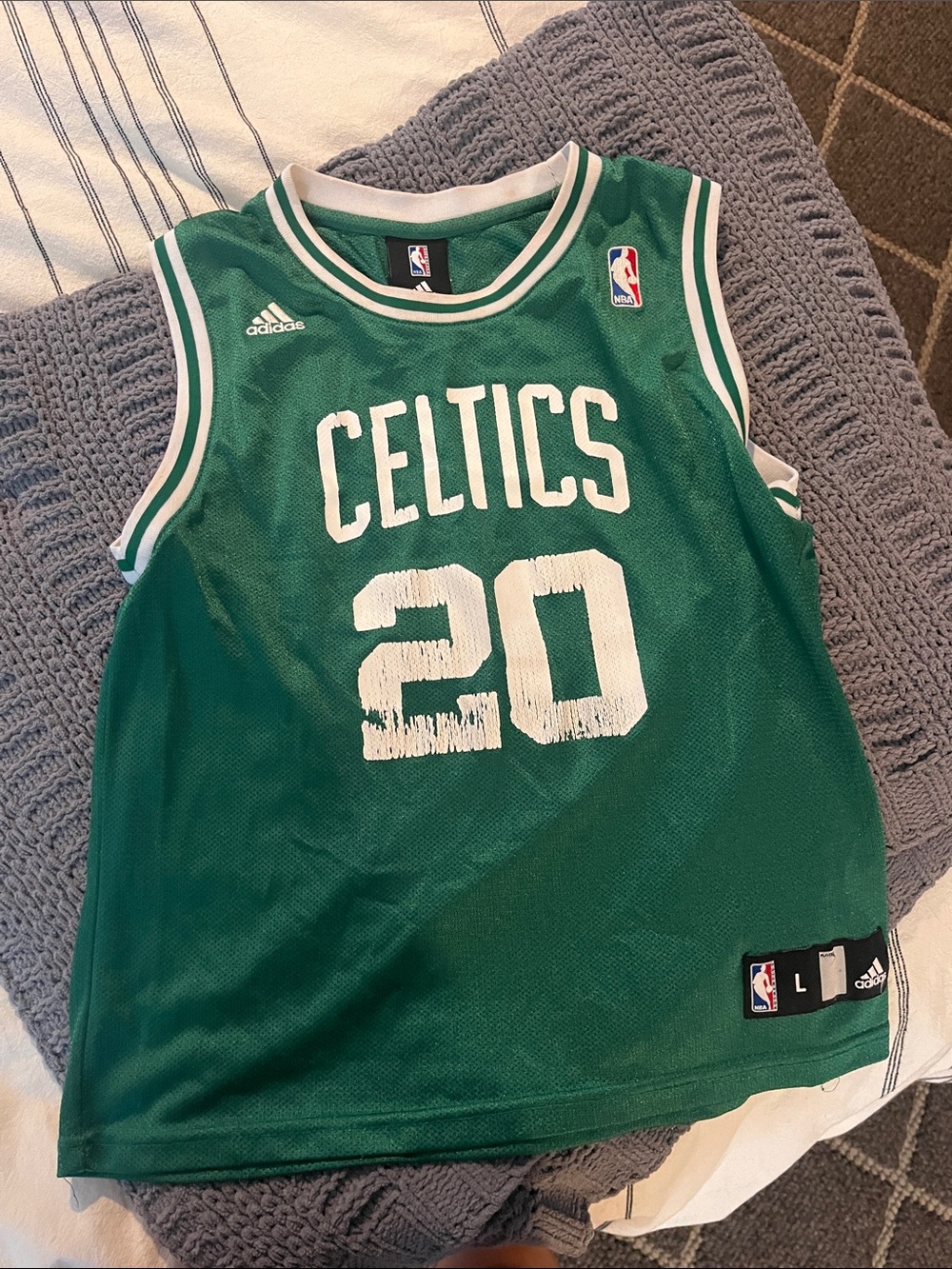 adidas Green Celtics #20 Kids Basketball Jersey
